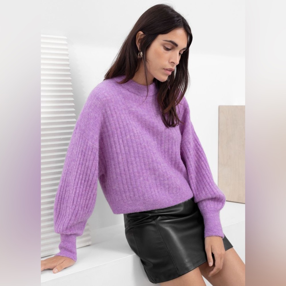 & Other Stories Alpaca Blend Knit Cropped Sweater